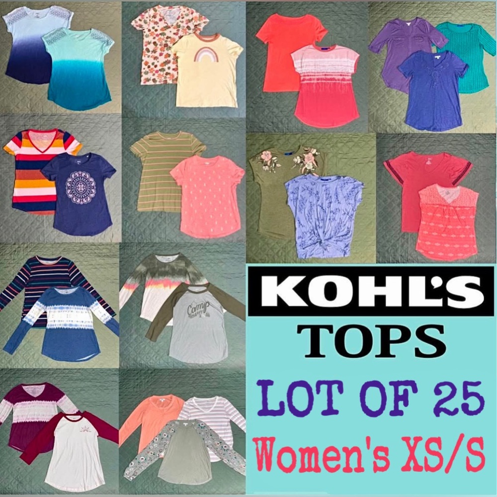KOHL'S Lot of 25 WOMEN'S XS/S Tops